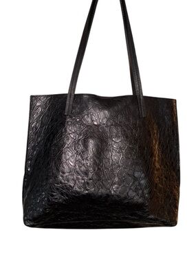 B. May Elegant Black Textured Tote Bag. EUC